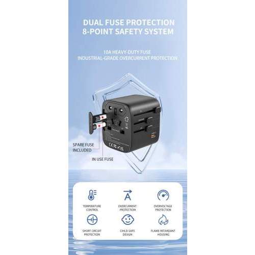 Compact Travel Adapter GaN 35W POCKET with logo