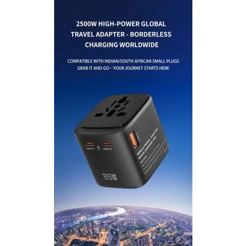 Compact Travel Adapter GaN 35W POCKET with logo